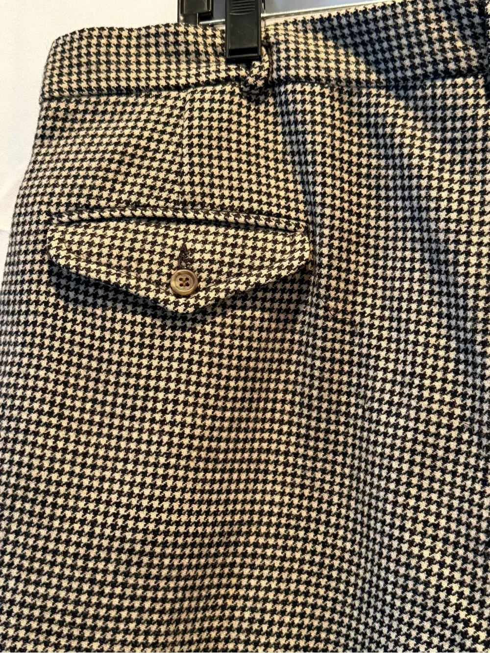 Vintage Ralph Lauren Black and White Houndstooth Dress Pants Office Size 36W